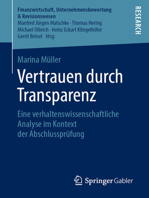 cover image of Vertrauen durch Transparenz